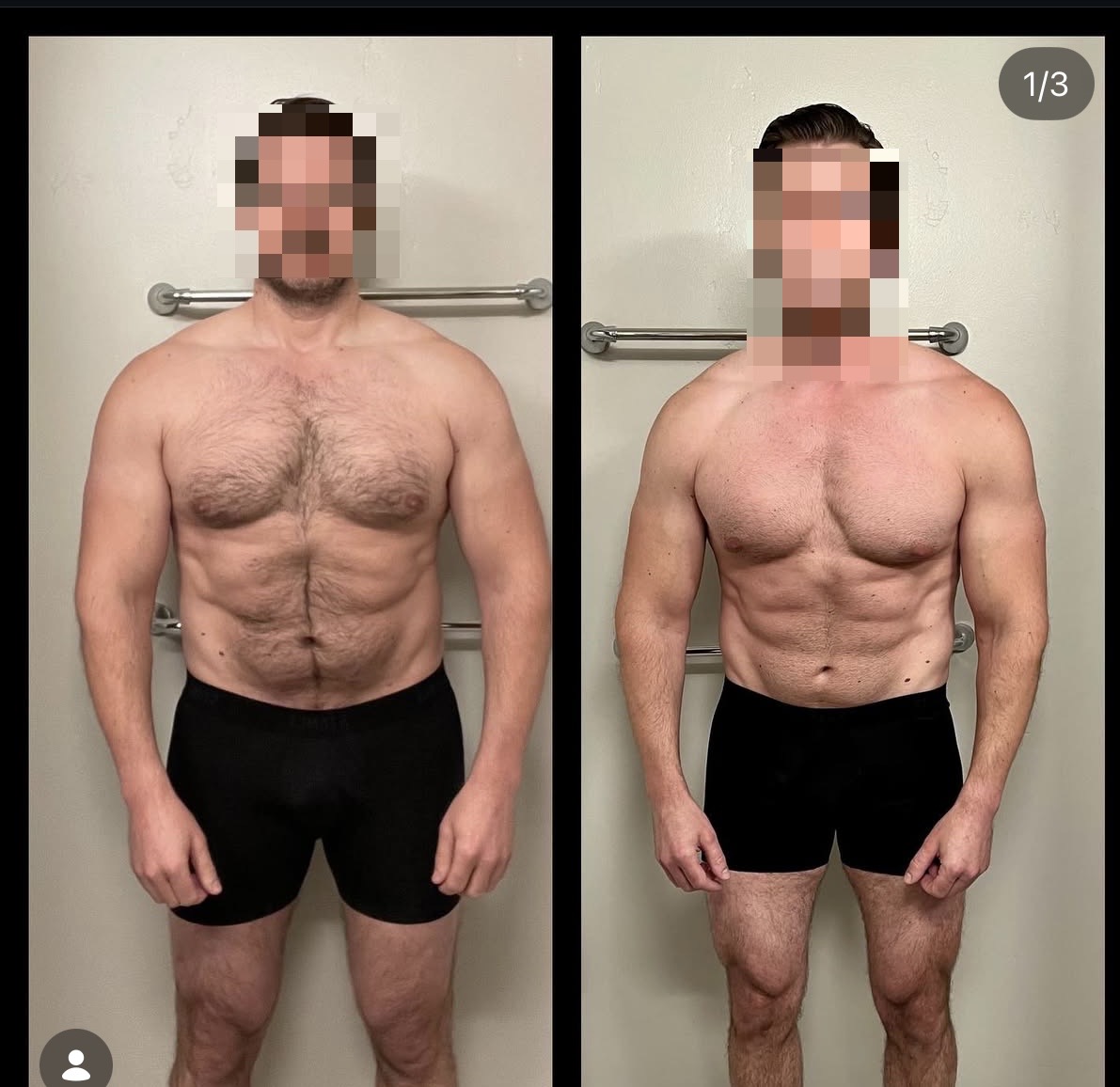 Client body recomposition — front view