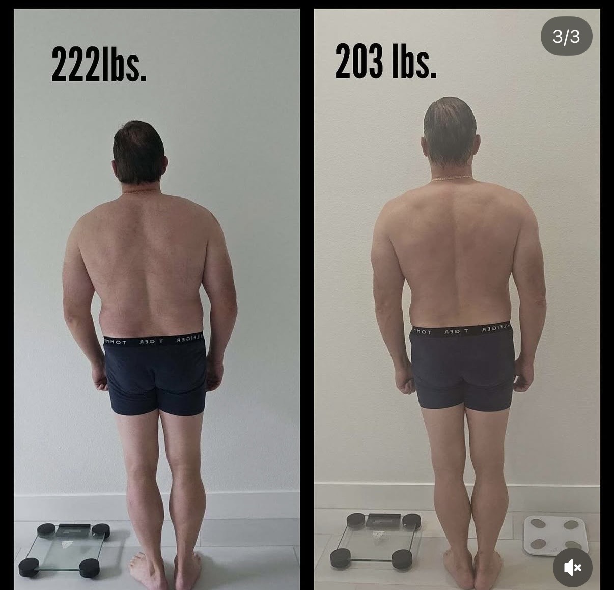 Slava — back view, 222 to 203 lbs